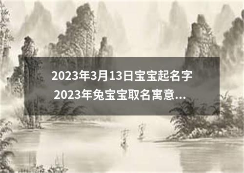 2023年3月13日宝宝起名字 2023年兔宝宝取名寓意深刻