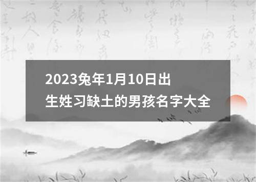 2023兔年1月10日出生姓习缺土的男孩名字大全