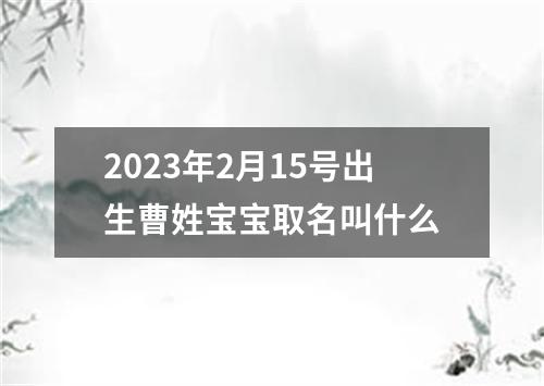 2023年2月15号出生曹姓宝宝取名叫什么