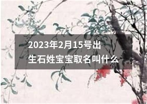 2023年2月15号出生石姓宝宝取名叫什么