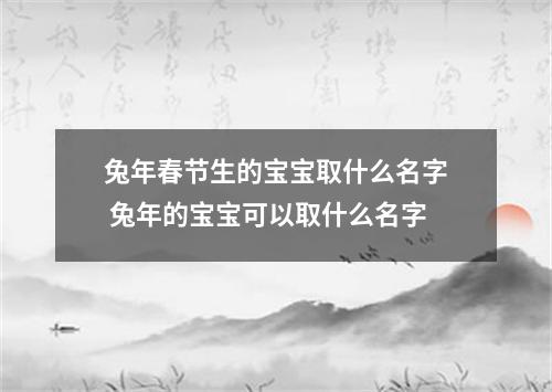 兔年春节生的宝宝取什么名字 兔年的宝宝可以取什么名字