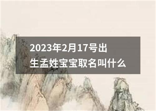 2023年2月17号出生孟姓宝宝取名叫什么