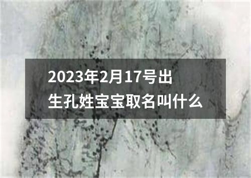 2023年2月17号出生孔姓宝宝取名叫什么