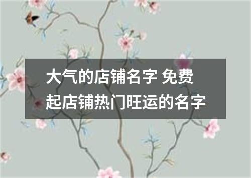 大气的店铺名字 免费起店铺热门旺运的名字
