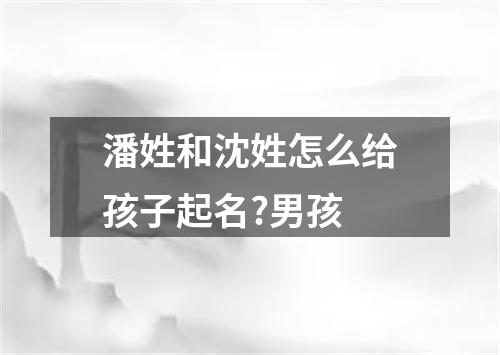 潘姓和沈姓怎么给孩子起名?男孩