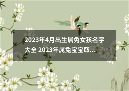 2023年4月出生属兔女孩名字大全 2023年属兔宝宝取名