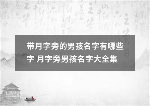 带月字旁的男孩名字有哪些字 月字旁男孩名字大全集