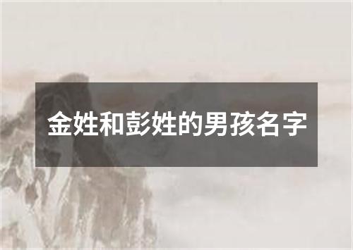 金姓和彭姓的男孩名字