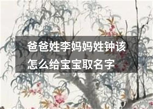 爸爸姓李妈妈姓钟该怎么给宝宝取名字