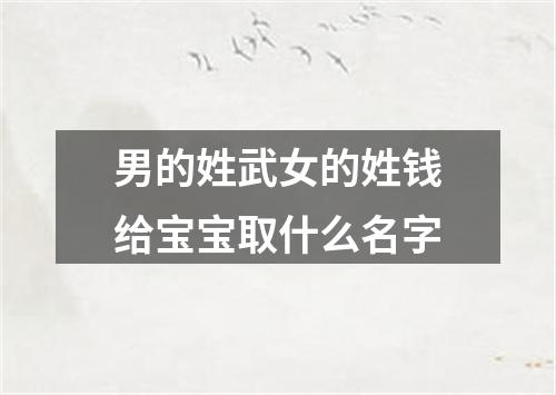 男的姓武女的姓钱给宝宝取什么名字