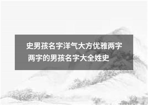 史男孩名字洋气大方优雅两字 两字的男孩名字大全姓史