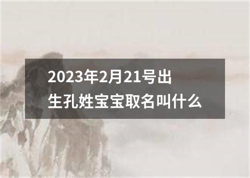 2023年2月21号出生孔姓宝宝取名叫什么