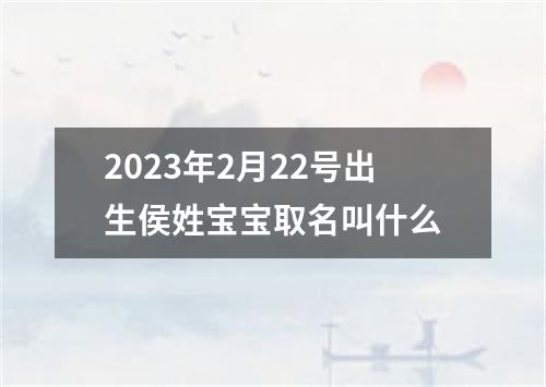 2023年2月22号出生侯姓宝宝取名叫什么