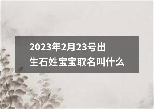 2023年2月23号出生石姓宝宝取名叫什么