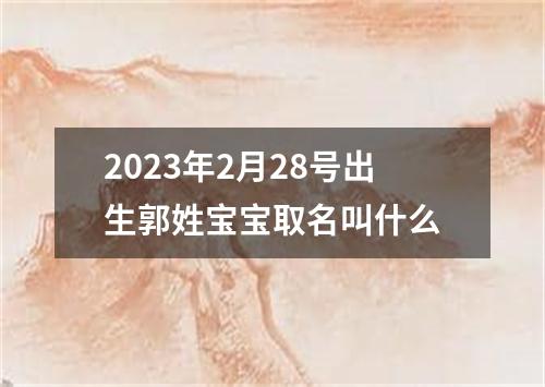 2023年2月28号出生郭姓宝宝取名叫什么