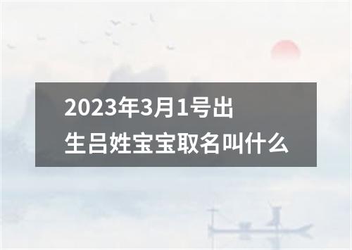 2023年3月1号出生吕姓宝宝取名叫什么