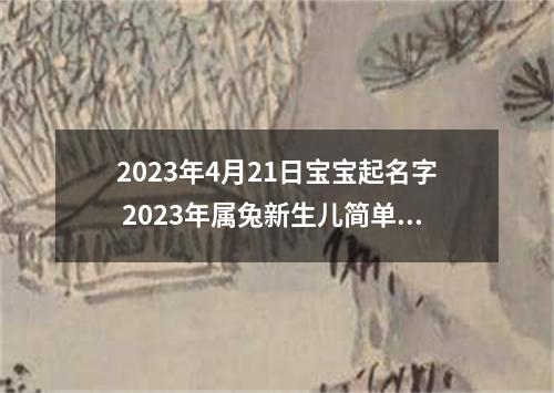 2023年4月21日宝宝起名字 2023年属兔新生儿简单大方取名