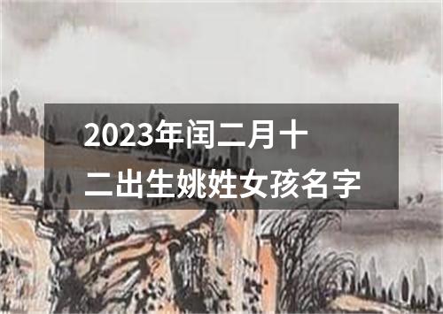 2023年闰二月十二出生姚姓女孩名字