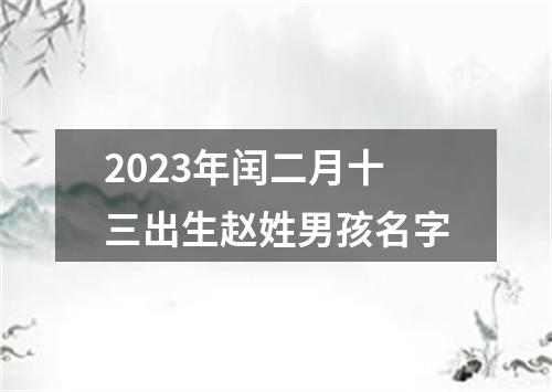 2023年闰二月十三出生赵姓男孩名字