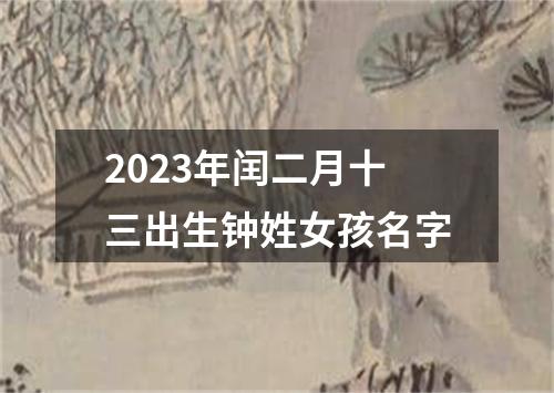 2023年闰二月十三出生钟姓女孩名字