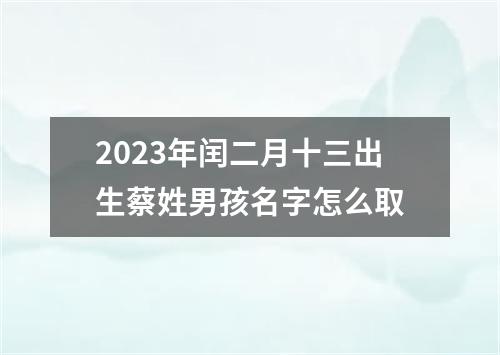 2023年闰二月十三出生蔡姓男孩名字怎么取