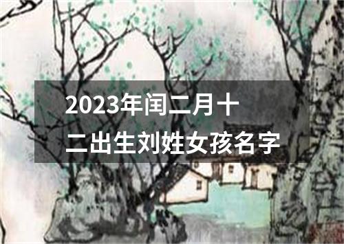 2023年闰二月十二出生刘姓女孩名字