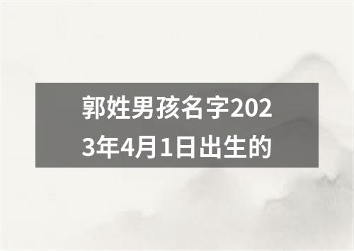 郭姓男孩名字2023年4月1日出生的