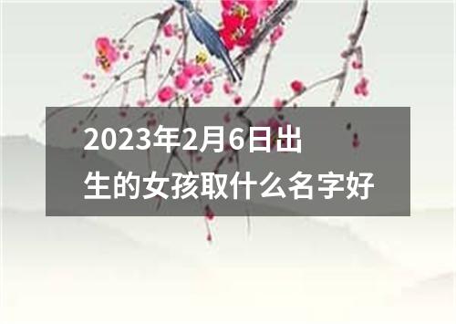 2023年2月6日出生的女孩取什么名字好