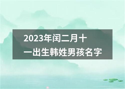 2023年闰二月十一出生韩姓男孩名字