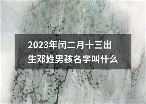 2023年闰二月十三出生邓姓男孩名字叫什么