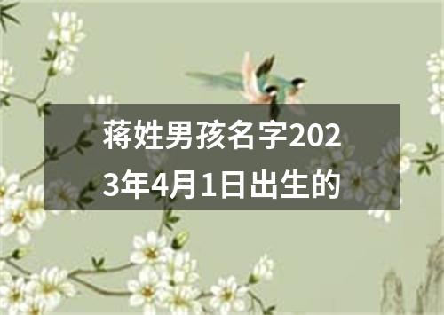 蒋姓男孩名字2023年4月1日出生的
