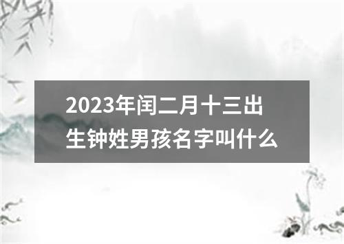2023年闰二月十三出生钟姓男孩名字叫什么