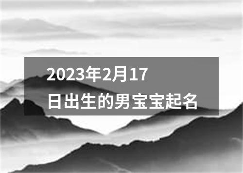 2023年2月17日出生的男宝宝起名