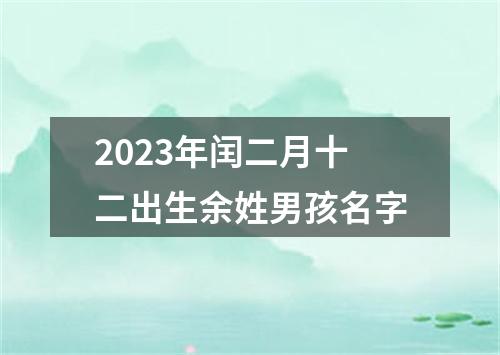 2023年闰二月十二出生余姓男孩名字