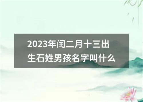 2023年闰二月十三出生石姓男孩名字叫什么