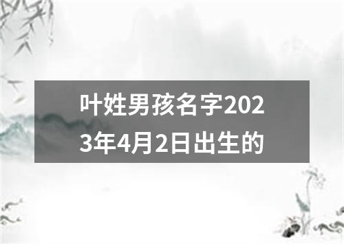 叶姓男孩名字2023年4月2日出生的