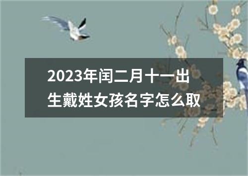2023年闰二月十一出生戴姓女孩名字怎么取