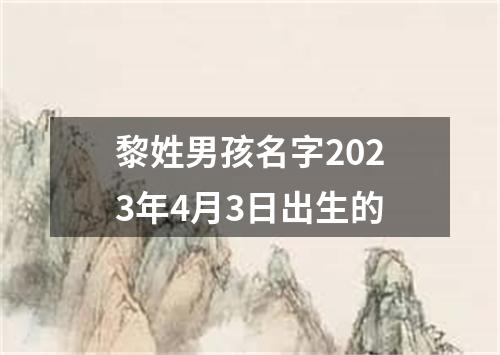 黎姓男孩名字2023年4月3日出生的