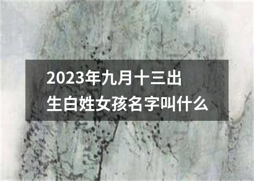 2023年九月十三出生白姓女孩名字叫什么