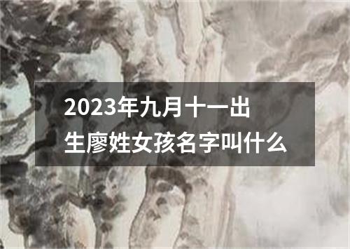 2023年九月十一出生廖姓女孩名字叫什么