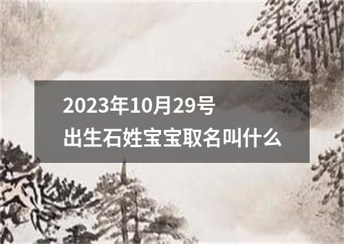 2023年10月29号出生石姓宝宝取名叫什么