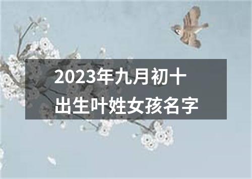 2023年九月初十出生叶姓女孩名字