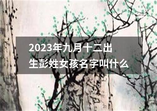 2023年九月十二出生彭姓女孩名字叫什么