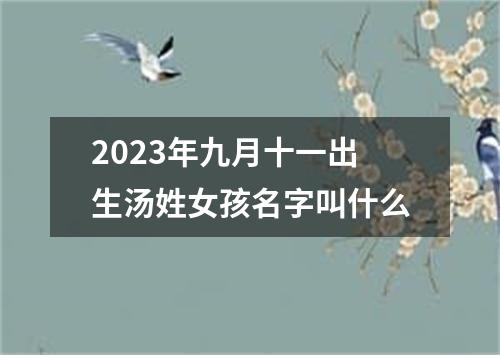 2023年九月十一出生汤姓女孩名字叫什么