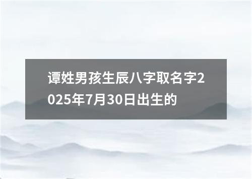 谭姓男孩生辰八字取名字2025年7月30日出生的