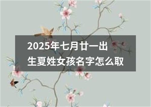 2025年七月廿一出生夏姓女孩名字怎么取