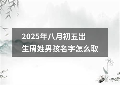 2025年八月初五出生周姓男孩名字怎么取