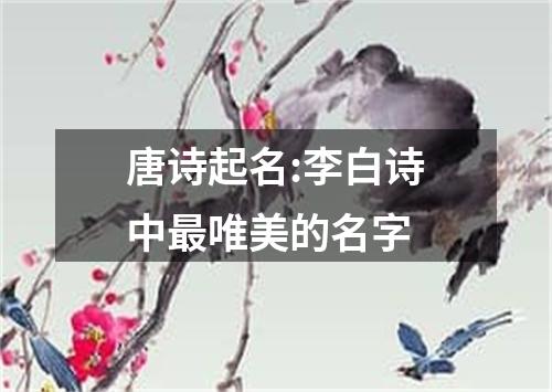 唐诗起名:李白诗中最唯美的名字