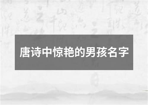 唐诗中惊艳的男孩名字