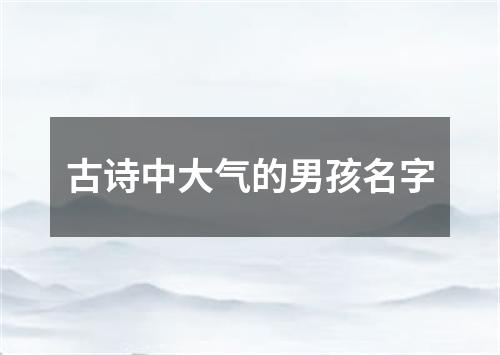 古诗中大气的男孩名字